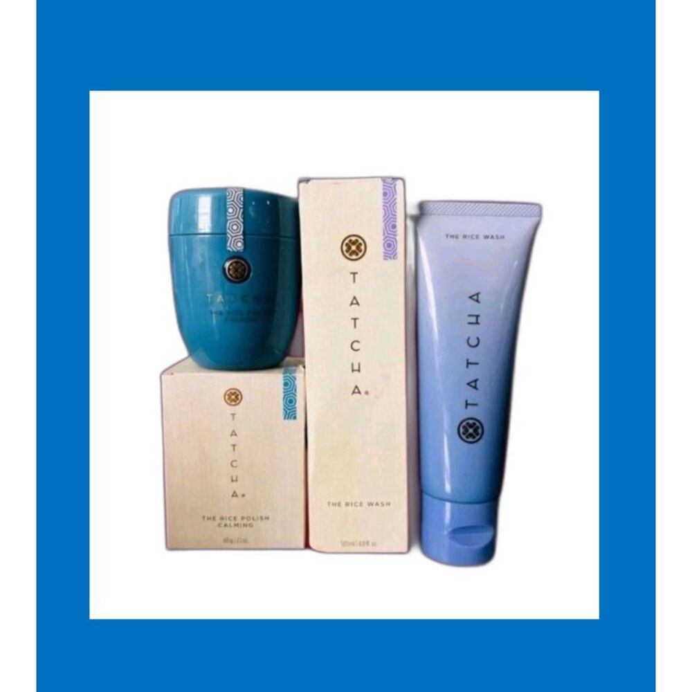 TATCHA THE RICE WASH Cleanser 4oz +RICE POLISH CALMING 2.1oz NIB
